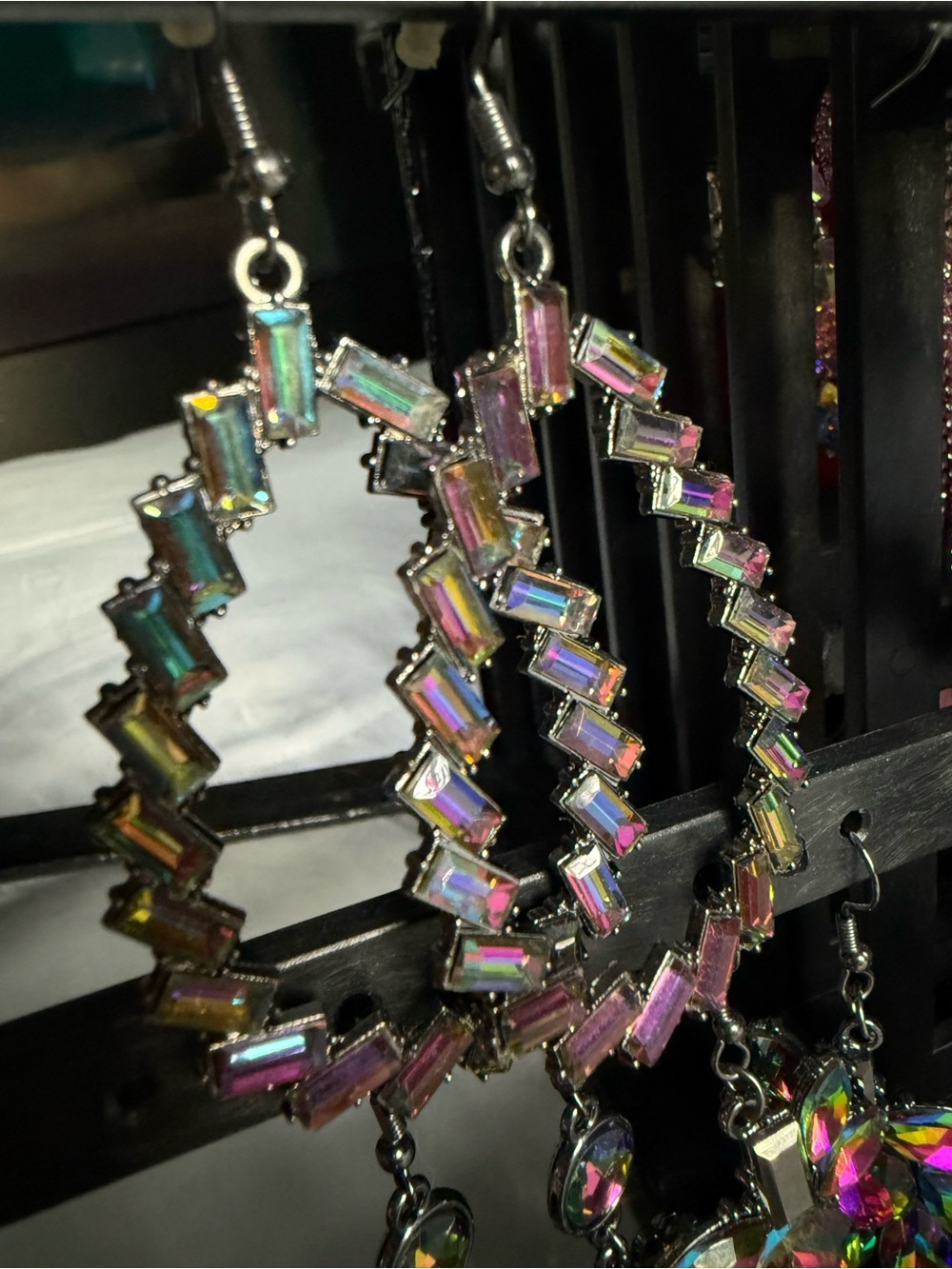 Iridescent Multicolor Hoop Earrings - Women Jewelry
